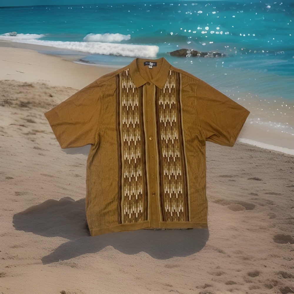 Michael Irvin 88 Brown Men's, Button‎ Up Casual Shirt Size XXL